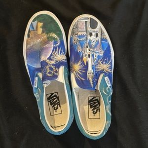 Hand Painted Custom Disney Vans Women’s 7.5 WDW Cinderella Castle Epcot Ball